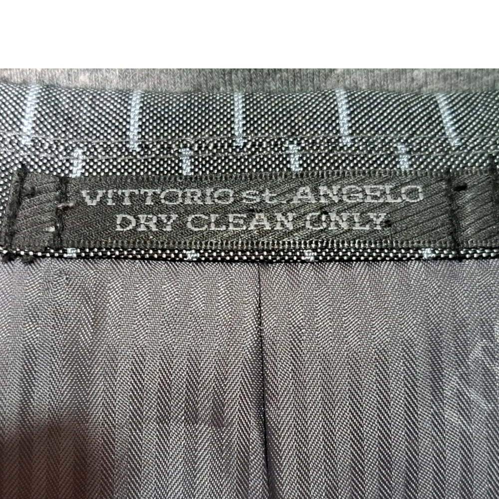 Vittorio St. Angelo Mens Grey Pinstripe 4 Button Suit Jacket Blazer Size 54R